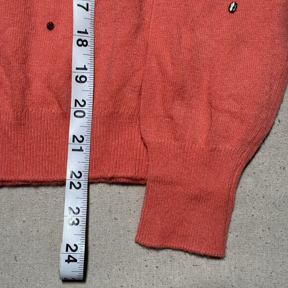 VTG We 100% Cashmere Cardigan & Vest Set Long Sleeve Beads Pink Sz M Scotland - Picture 5 of 13